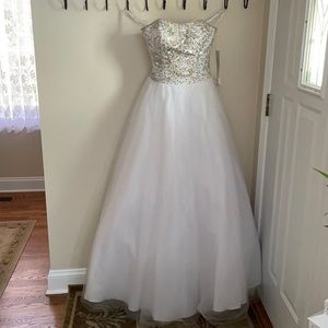 White ballroom dress